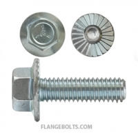 1/4-20X3/4 Hex Serr Large Flange Screw Grade 5 Zinc
