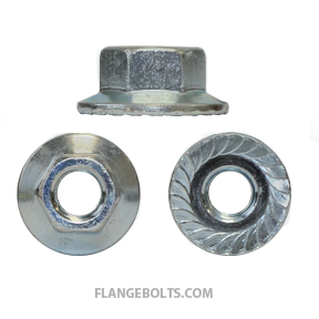 3/8-16 Large Serrated Hex Flange Nut Case Hard Zinc