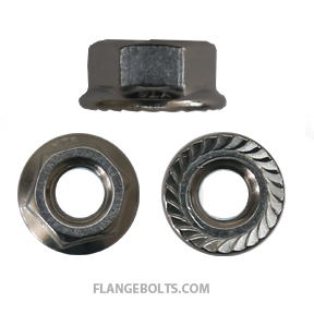 3/8-16 Serrated Hex Flange Nut 18-8 Stainless Steel