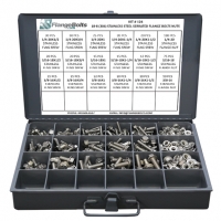 Inch Stainless Steel Serrated Hex Flange Bolts & Lock Nuts Assortment - 371 PCS